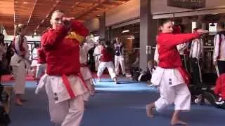 Female Team Kata Macedonia warming up before the competition | WORLD KARATE FEDERATION
