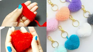 Super Easy/Heart Shape Pom Pom/Handmade Gift ideas/Woolen Craft/Home decor items