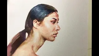 watercolor portrait painting tutorial – Woman side face