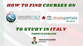 How To Find Desired Courses To Study In Italy🇮🇹 | Video In English | Faizan Zahid's Academy