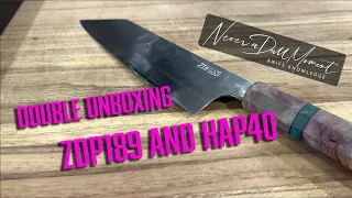 Double Unboxing ZDP189 and Hap40 Super Steels