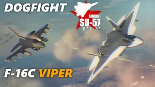 F-16C Viper Vs Su-57 Felon Dogfight | Digital Combat Simulator | DCS |