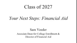 Your Next Steps for Financial Aid