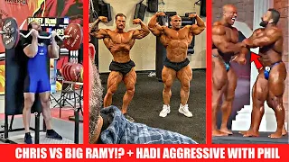 Big Ramy and Chris Bumstead Posedown!? + Hadi Goes After Phil on Stage + NEW Strict Curl Record