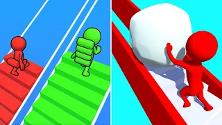 Snow Race Vs Bridge Race🟥🟦🟧Walkthrough Mobile Gameplay E1R1