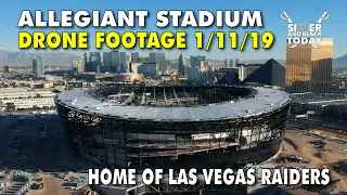 Allegiant Stadium Las Vegas Drone Flyover - New Home of the Raiders