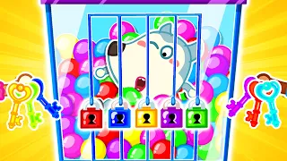 Help Lycan Escape the Ball Pit Room with Colorful Keys! 🐺 Funny Stories for Kids @LYCANArabic