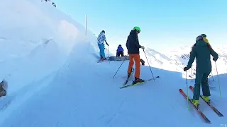 Verbier ski route: Vallon D'Arbi, Col des Mines traverse after no new snow for 4 weeks. 7 Feb 2023