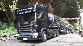 Tamiya Scania R620 And 2 Tanker Trailers Unload