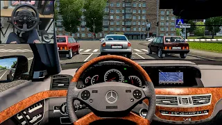 City Car Driving - Mercedes Benz S Class W221 [Steering wheel gameplay]