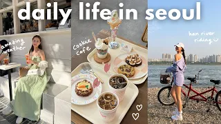 seoul vlog🌿 han river riding, dyson hair styling, fiancé cooking, wedding prep glow up, trendy spots