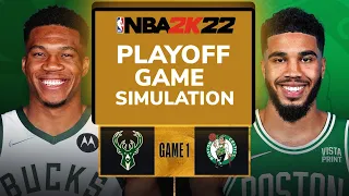 Boston Celtics vs Milwaukee Bucks - NBA Playoffs 2022 Full game highlights Game 2 - NBA 2K22 sim