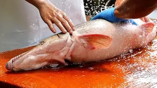 Thai Food - GIANT ALLIGATOR GAR Fluffy Fried Fish Bangkok Thailand