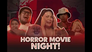 MY HORROR MOVIE NIGHT!!! 🤣 What Happened When I Watched the Scariest YOUTUBE HORROR FILMS 😱😱😱