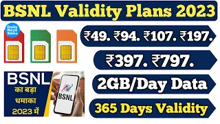 Bsnl Validity Recharge Plans 2023 | Bsnl 365 Days Plans | Bsnl 2Gb Per Day Plans | Bsnl Popular Plan