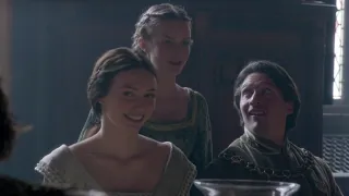 The White Queen: Elizabeth Woodville's coronation dinner | Anne, Richard, Isabel and George | 1x2