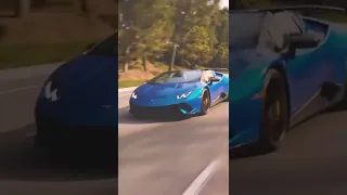 Blue Lamborghini Huracan Performante Spyder Car In High Speed | Awesome Look | Racing Car |