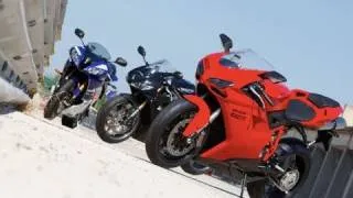 Ducati 848 Evo v Yamaha R6 v Daytona 675