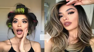 BLOWOUT WITH ROLLERS | BIG & BOUNCY HAIR