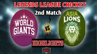 Match 2 | Legends League Cricket LLC T20 2022 | World Giants vs Asia Lions | Highlights 21-01-2022