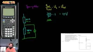 Examen natuurkunde VWO  2012-II-11 - Spanningsdeler