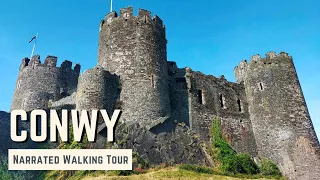 CONWY, Gwynedd 🏴󠁧󠁢󠁷󠁬󠁳󠁿 | 4K Narrated Walking Tour | Let's Walk 2023