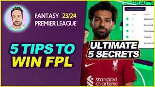 ULTIMATE 5 TIPS TO WIN FPL | GAMEWEEK 1 | FANTASY PREMIER LEAGUE 2023/24