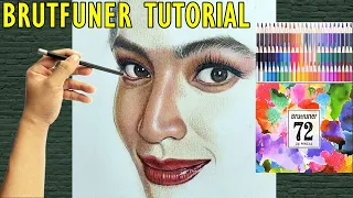 How to draw with BRUTFUNER? Colored Pencil Drawing Tutorial for Beginners | BMD Portraits