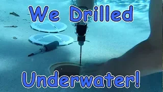 Drilling underwater to install new main drain covers
