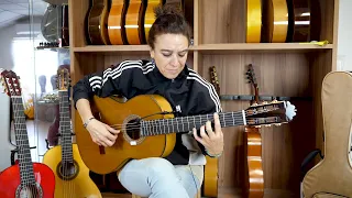 Guitarra Flamenca Hermanos Sanchís Soleá en acabado Oro Viejo