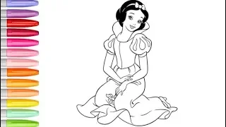 Coloring Disney Princess Snow White Coloring Page With Glitter