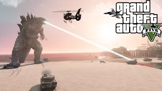 Godzilla Destroy the Los Santos City GTA V ( Mods )