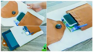 DIY Easy Tablet/iPad Case Sleeve (No Zipper) from Jeans Fabric Scraps and Old Placemat | Tutorial