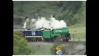 Australian steam locomotives 3526 & 3801, and electric locomotive 8646 - south - September 2004