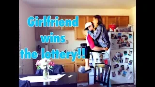 WON THE LOTTERY PRANK ON GIRLFRIEND...ACTUALLY WINS???