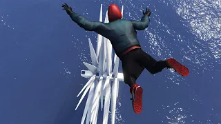 GTA 5 Random And Funny Fails #27 (Spiderman Miles Morales / Windmills On The Water)