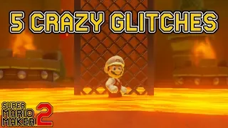 5 Crazy Glitches in Super Mario Maker 2 | WALKING ON LAVA GLITCH