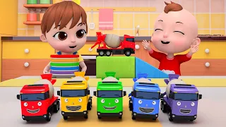 Strong Heavy Vehicles Songs | Colorful Concrete Mixer Song🚛 l Learn Colors🌈 l Tayo Kids Color Songs