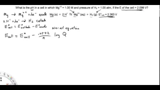 Calculating pH of a cell using cell potentials and the Nernst equation