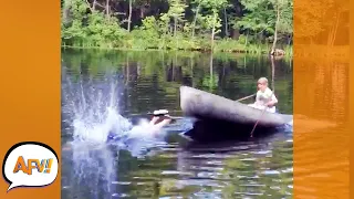 Watch His Dive FLIP The Whole BOAT! 😂 | Best Funny Fails | AFV 2021