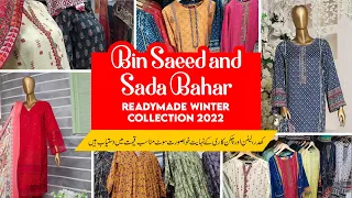 Original Bin Saeed and Sada Bahar | Stitched Winter Collection 2022 | Branded Tag Suits | Wholesale