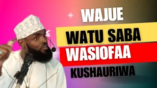 WATU SABA USIOFAA KUWAOMBA USHAURI || bayana ya khutbah ya ijumaa|| 8/9/2023.