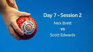 Just. 2020 World Indoor Bowls Championships:  Day 7 Session 2 - Nick Brett vs Scott Edwards