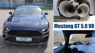 Ford Mustang GT 5.0 V8 - EXHAUST SOUND, ACCELERATION 0-100 km/h, DRIVE (with Exhaust microphone)