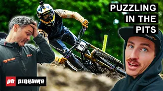 Puzzling in the Pits with Andreas Kolb & Jordi Cortes at the Bielsko-Biała DH World Cup