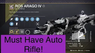 Destiny 2 God Roll Ros Arago IV Auto Rifle!