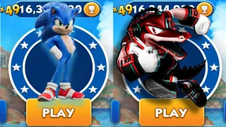 Sonic Dash VS Dark Vector _ Movie Sonic vs All Bosses Zazz Eggman