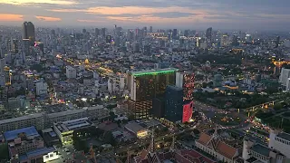 Phnom Penh 8K Sunset from the Peak Floor 55, Cambodia