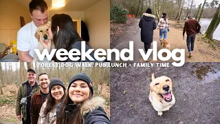 SPEND THE DAY WITH US || forest dog walk, pub lunch + family catch up!! // VLOG