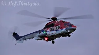 [HD] EC-225 Super Puma CHC landing, taxiing & take off at Brindisi Airport